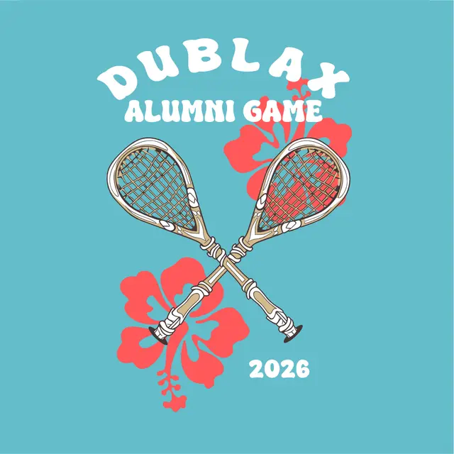 DuBlax Crossed Lacrosse Sticks with Hibiscus PR Shirt