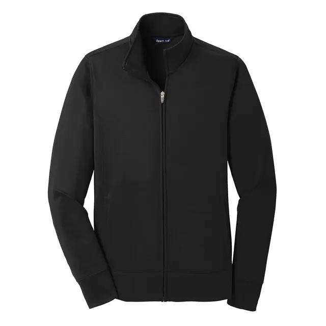 Sport-Tek Women's Sport-Wick® Fleece Full-Zip Jacket Black Front