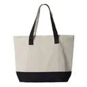 Q-Tees 19L Zippered Tote - Q1300 Natural Black Back