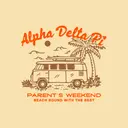Alpha Delta Pi Retro Van Beach Scene Parent's Weekend Shirt