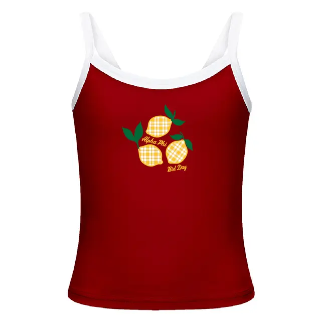 Alpha Phi Plaid Lemon Bid Day Tank 2