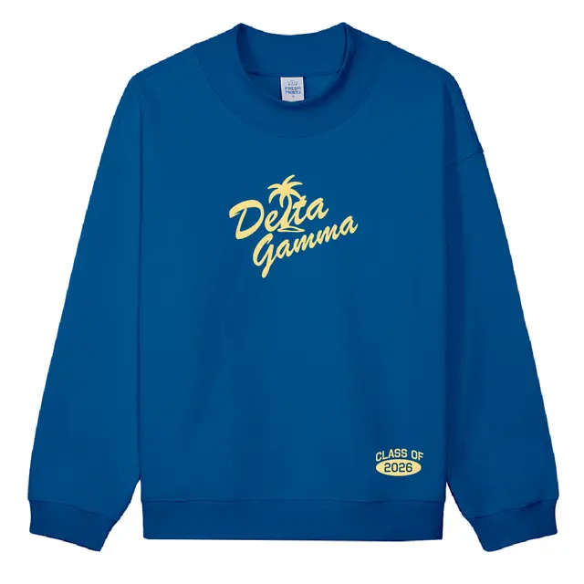 Delta Gamma Palm Tree Text Graduation Crewneck 2