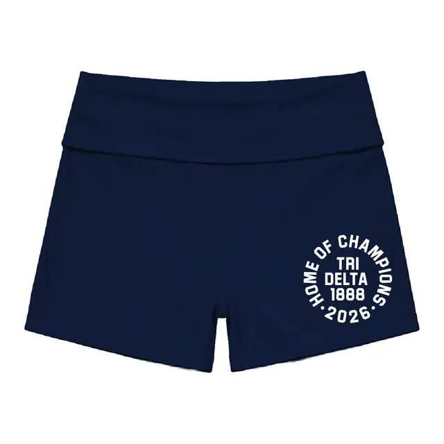 Delta Delta Delta Block Lettering Circle Text PR Shorts 2
