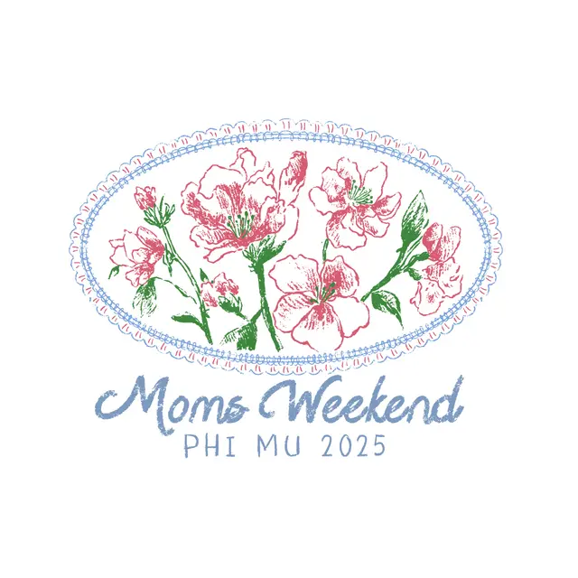 Phi Mu Floral Frame Moms Weekend Shirt