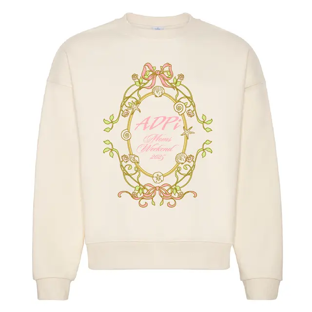 Alpha Delta Pi Floral Frame Moms Weekend Crewneck 2