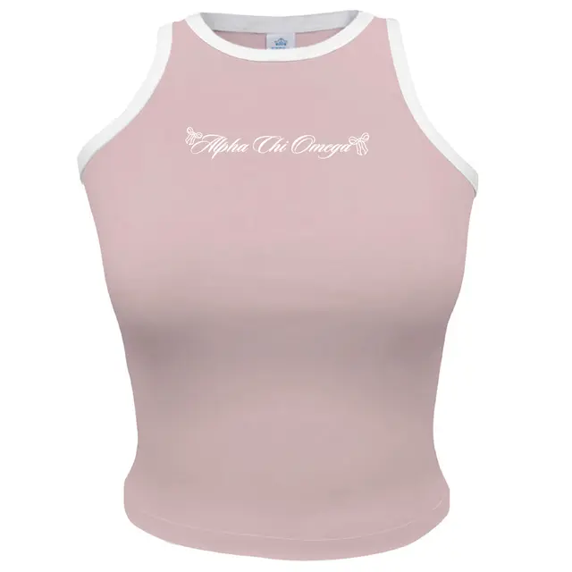 Alpha Chi Omega Script Bow Accent PR Tank 2