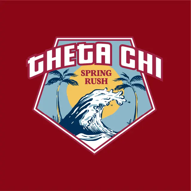 Theta Chi Ocean Wave Palm Trees Spring Rush Hat