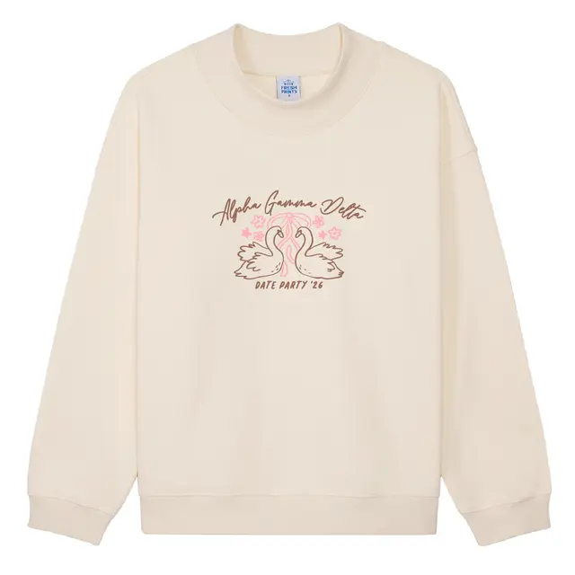 Alpha Gamma Delta Swan and Floral Date Party Crewneck 2