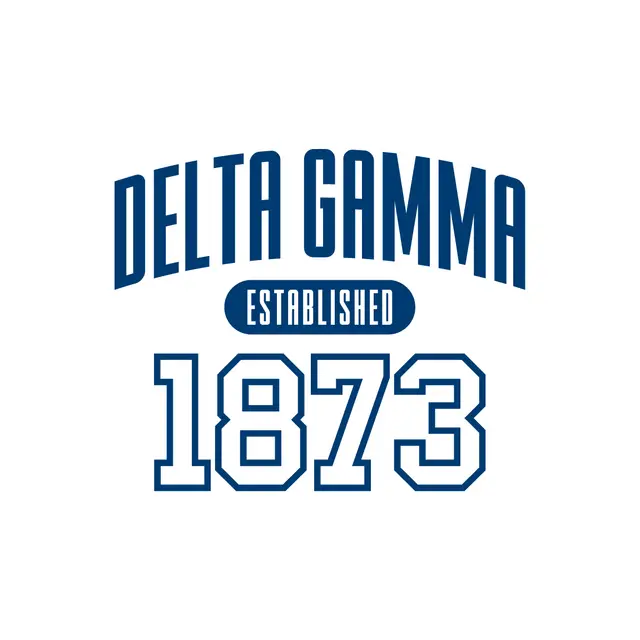 Delta Gamma Bold Text Established Year PR Crewneck