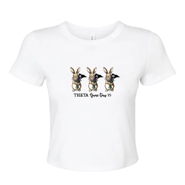Kappa Alpha Theta Bunny Trio Game Day Shirt 2