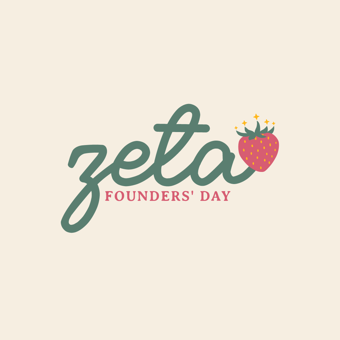 Zeta Tau Alpha Script Text with Strawberry Founder's Day Hoodie | Fresh ...