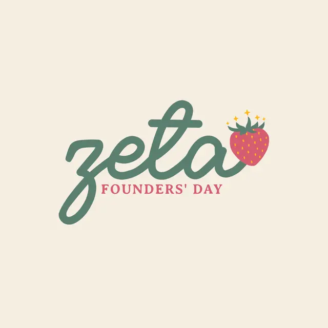 Zeta Tau Alpha Script Text with Strawberry Founder's Day Hoodie