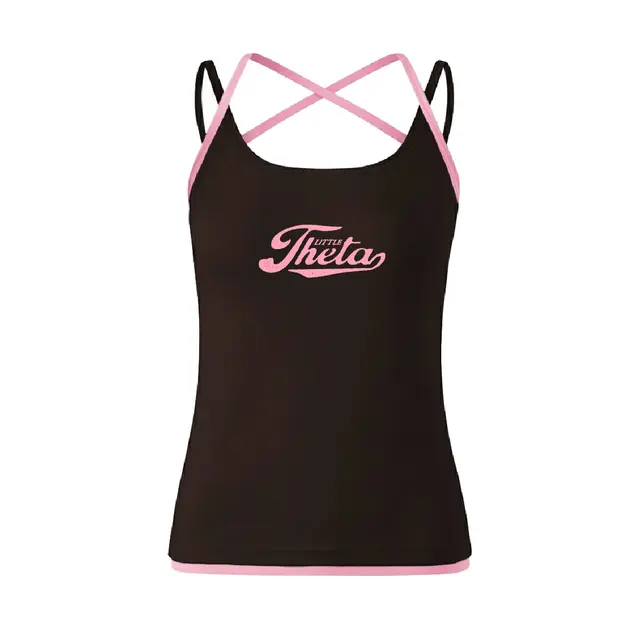 Kappa Alpha Theta Distressed Script Text Big Little Reveal Tank 2