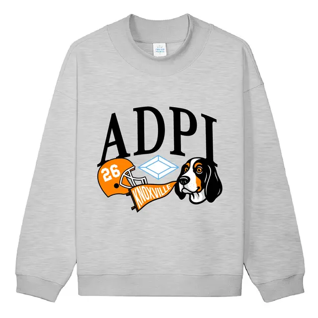 ADPi Helmet and Dog Graphic PR Crewneck 2