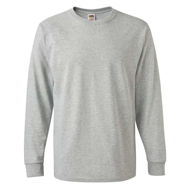 Fruit of the Loom HD Cotton Long Sleeve T-Shirt 4930r Athletic Heather Front