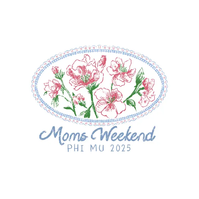 Phi Mu Floral Oval Moms Weekend Shirt