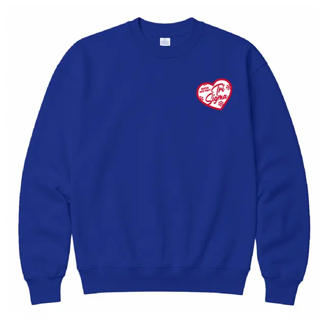 Sigma Sigma Sigma Heart Illustration Winter Date Party Crewneck 2