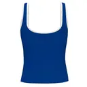 Fresh Prints Sydney Square Neck Tank Top Royal Blue White mto Back