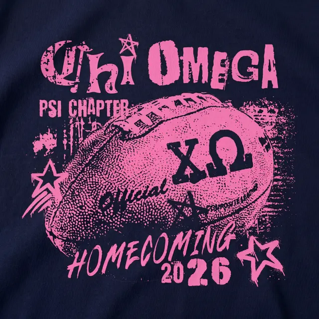Chi Omega Football Illustration Homecoming Shirt