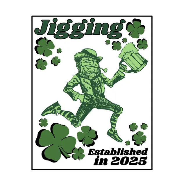 Jigging Leprechaun and Shamrocks PR Shirt
