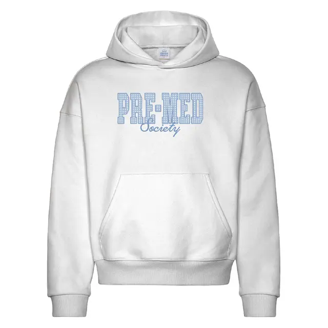 Pre-Med Society Gingham Block Text PR Hoodie 2