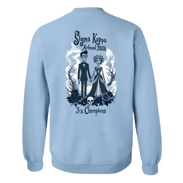 Sigma Kappa Gothic Couple Skeletons Airband Crewneck 2