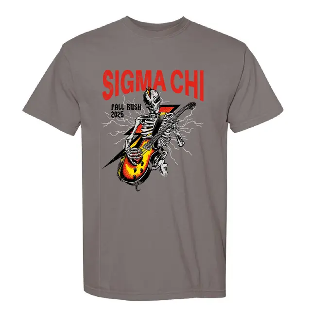 Sigma Chi Electric Skeleton Graphic Fall Rush Shirt 2