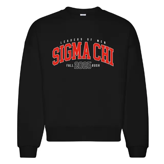 Sigma Chi Bold Red Text Fall Rush Crewneck 2