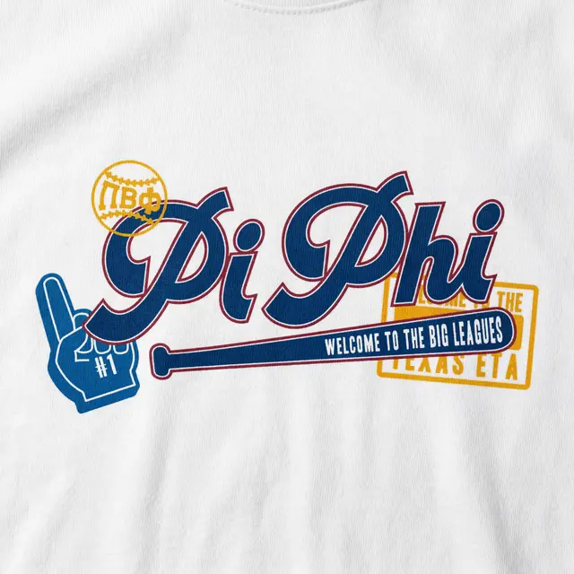 Pi Beta Phi Baseball Bat Script Rush Shirt