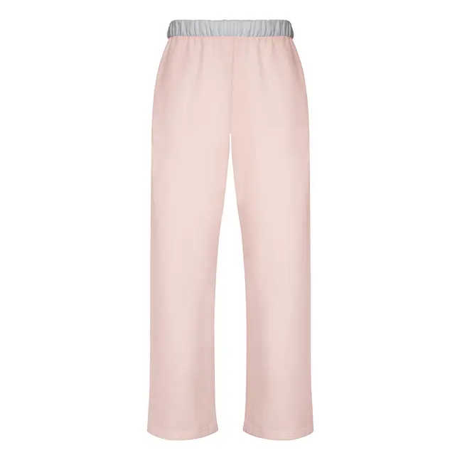 Fresh Prints San Diego Open Heavyweight Color Block Sweatpants Baby Pink White mto Front