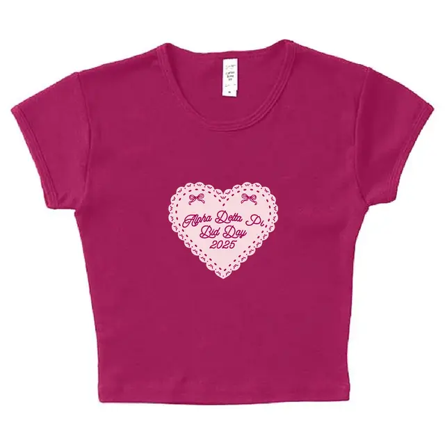 Alpha Delta Pi Lace Heart Text Bid Day Shirt 2