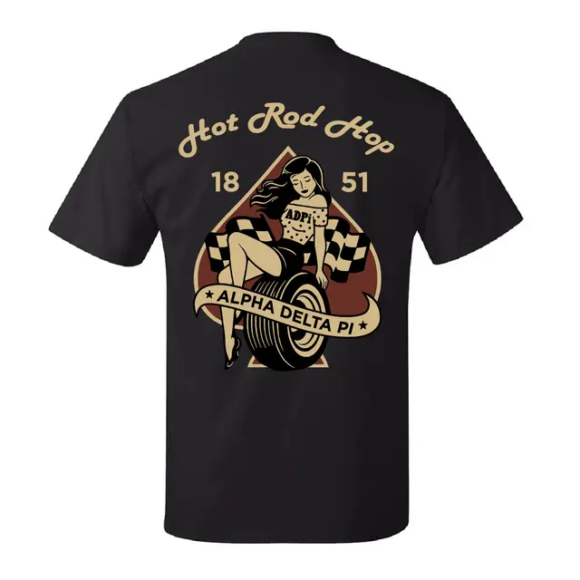 Alpha Delta Pi Pin-Up Hot Rod Date Parties Shirt 2