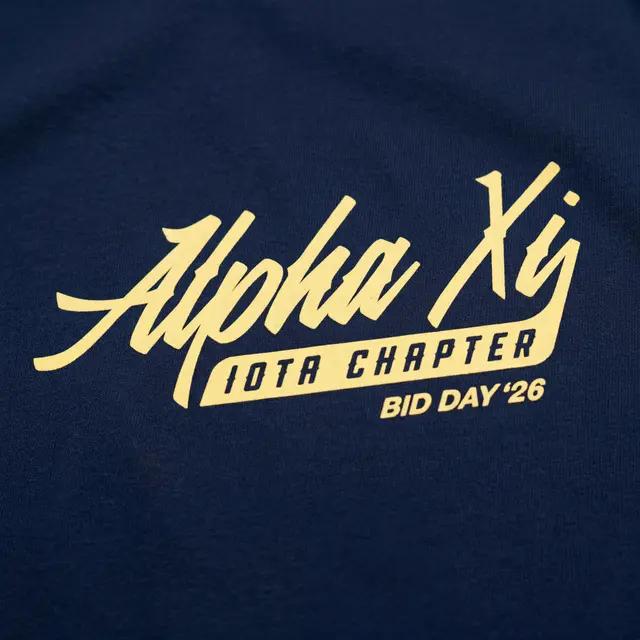 Alpha Xi Hand Drawn Lettering Rush Bid Tank
