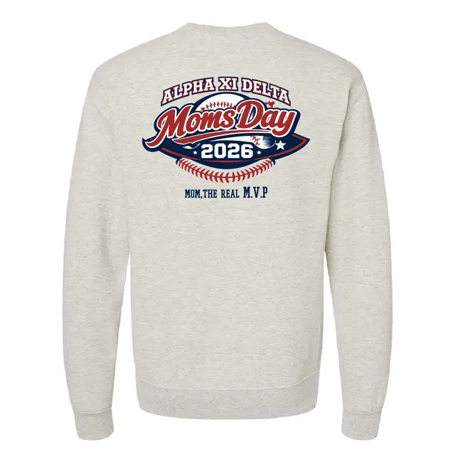 Moms Day Script with Baseballs Crewneck 2