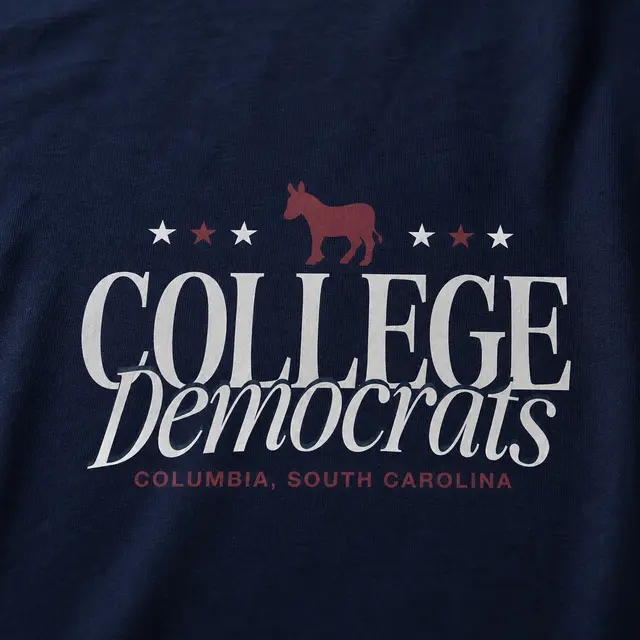 College Democrats Stacked Serif Text PR Hoodie