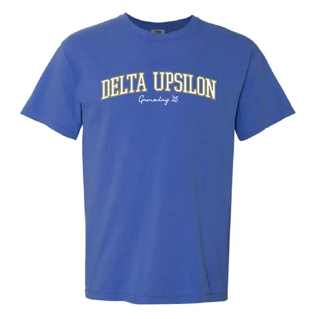 Delta Upsilon Bold Lettering Game Day Shirt-2