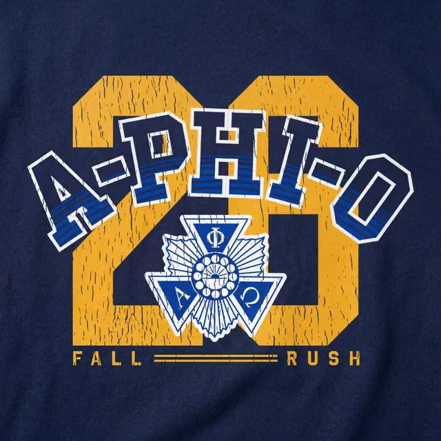 Alpha Phi Omega Outlined Text Rush Crewneck