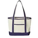 Promotional Heavyweight Medium Beach Tote Natural Navy Front