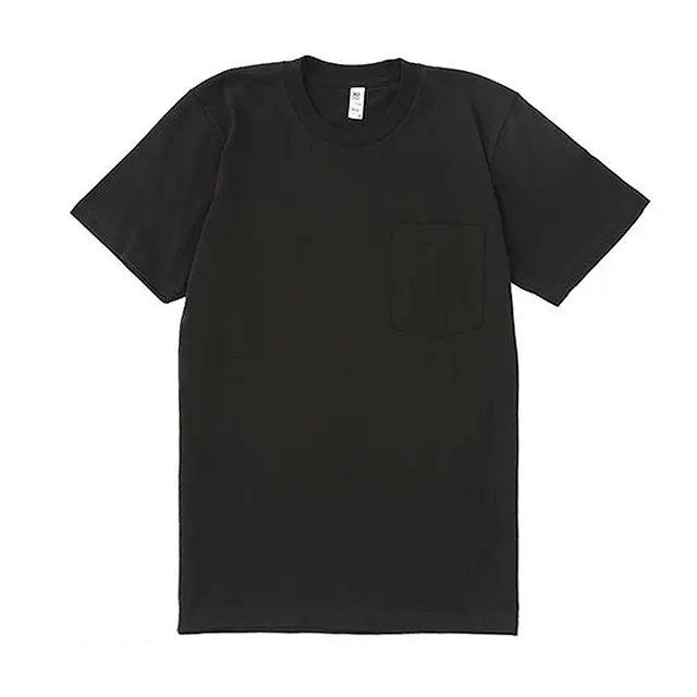 Los Angeles Apparel S/S Fine Jerset PKT Tee 4.3 OZ 24006 Black Front