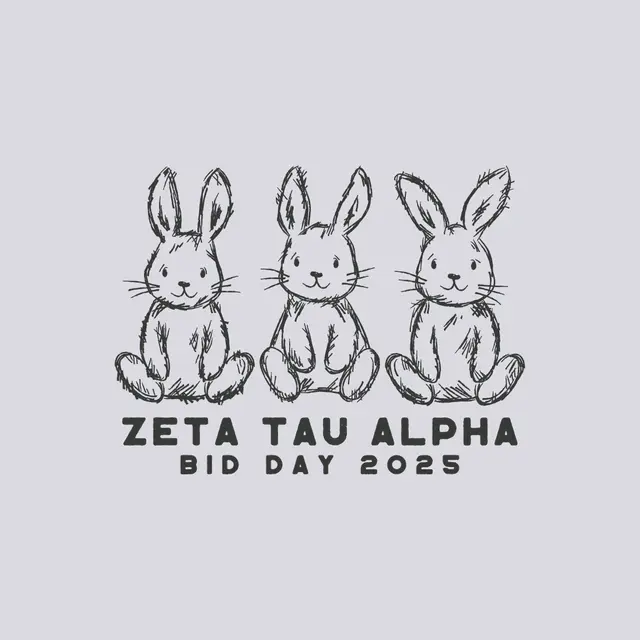 Zeta Tau Alpha Cute Bunny Trio Bid Day Tank