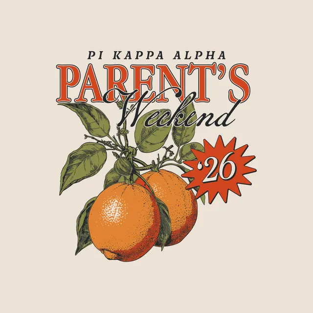 Pi Kappa Alpha Orange Graphic Parent's Weekend Crewneck