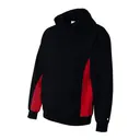 Customizable Badger Performance Fleece Hooded Sweatshirt 1454 Black-Red Left