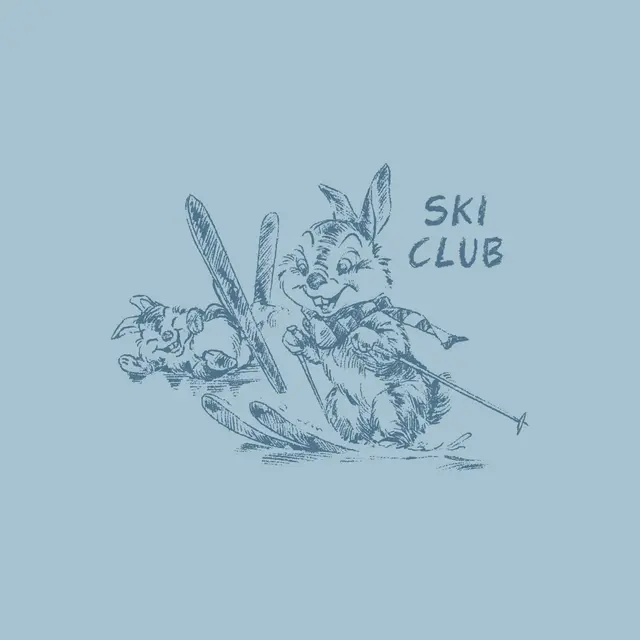Ski Club Adorable Bunny Skiing PR Crewneck