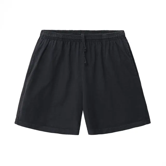 Los Angeles Apparel Mid-Length Heavy Jersey Shorts 1241gd Black Front