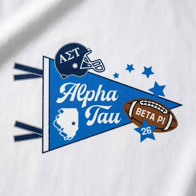 Alpha Sigma Tau Banner Illustration Game Day Shirt