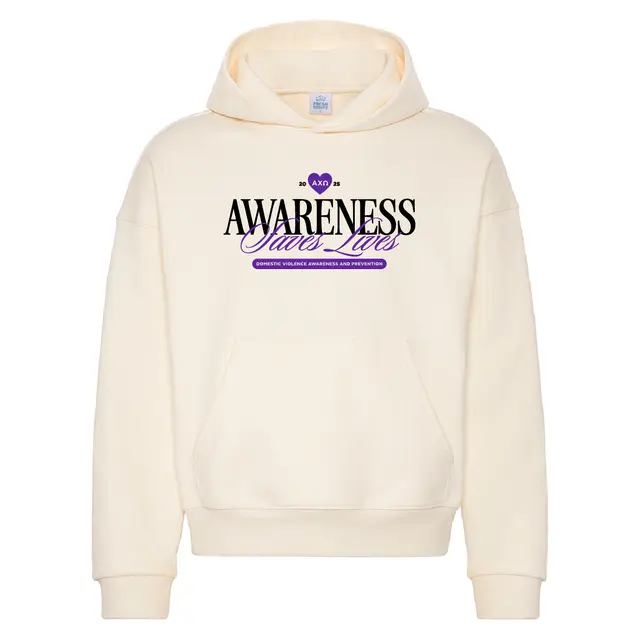 Alpha Chi Omega Awareness Saves Lives Text Philanthropy Hoodie 2