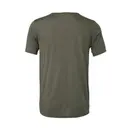 Customizable Bella + Canvas Unisex Triblend Raw Neck Tee 3414 Military Green Back