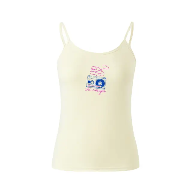 Chi Omega Cassette Tape Heart Big Little Reveal Tank 2