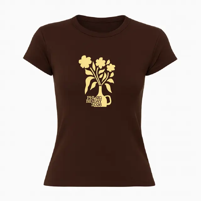 Phi Sigma Sigma Floral Vase Graphic Bid Day Shirt 2