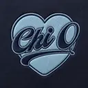 Chi Omega Blue Heart Illustration PR Sweater